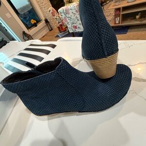 Dansko Navy Textured Ankle Booties